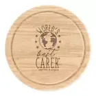 World's Best Carer Round Chopping Cheese Board Funny Gift Present Helper