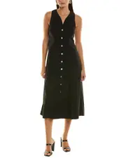 Proenza Schouler White Label Drapey Suiting Button Front Midi Dress