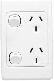 Double Power Point 240V 10A Vertical GPO Australian SAA Approval Compatible with C2000 Series