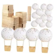 24 Set Hot Air Balloon Baby Shower Centerpieces Paper Lanterns Gold on White