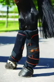 Rambo Ionic Stable Boots (Pair), Black/Black & Orange Size: Full