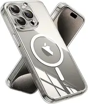 UGREEN Magnetic Case for iPhone 15 Pro Max MagSafe Phone Cover, Shockproof Military-Grade Protection, Anti-Yellowing, Anti-Scratch, Full Coverage Strong Magnetism (Clear)