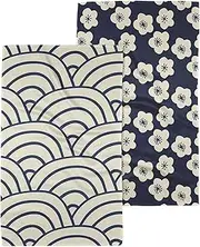 GEOMETRY Kitchen Tea Towel - Quick Dry Microfiber Cloth Dish Towels for Kitchen Drying - Premium Quick Dry Towel - Every Sunday + Every Level (Every Bloom 2-Pack Set)
