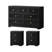 Oikiture 7 Chest of Drawers and 2 Bedside Tables Furniture Set