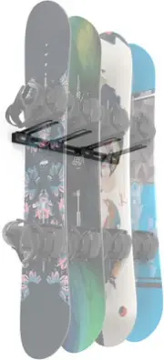 KOOVA Wall Mounted Snowboard Rack Holder 2.5 in H x 32 inWSteel Material Black