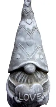 Latex gnome mold heart love Valentine plaster concrete mould 11"H x 5"W x 5"