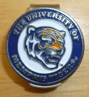 University of Memphis Tigers 2 sided Golf Ball marker 1" Hat clip NCAA