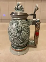 Avon Christopher Columbus New World Stein Lidded Ceramic Beer Stein 1992