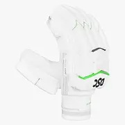 DSC Split 2000 Cricket Batting Gloves | Color: White | Size: Small Mens Left Hand | Material: Leather | Ultra Light Foam Finger Rolls | Airflow Gusset for Ventilation | Fibre Reinforced Protection