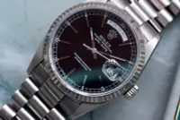 在飛比找Yahoo!奇摩拍賣優惠-ROLEX 18239 勞力士 18K白金 黑面淨錶