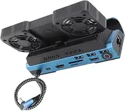 Dual Cooling Fans 9-in-1 Docking Station for Steam Deck with 4K@60Hz, USB C PD 100W, Gigabit Ethernet, RGB Light Effect, Three Adjustable Fan Speeds, Expand Ports