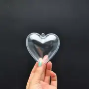 10pcs Openable Plastic Clear Bauble Decor Heart Transparent Ornament Candy Boxes