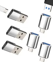 USB C Female to USB Male Adapter (6 Pieces) OTG 3.0 Female Type C Charger Cable for Apple for iPhone 16 15 Pro Max for iPad MacBook Compatible with Samsung S25 S24 S23 S22 Data Converter Accessories