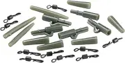 Zxpjkyu 40 Pieces Carp Fishing Clip Tail Cone Rolling Swivel Kit with Assortment Box Compact
