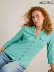 White Stuff Blue Annie Pocket Jersey Shirt (AN5655) | $46