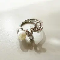 在飛比找momo購物網優惠-【Hanami】love 珍珠戒指