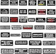 CDzyzh Iron On Patch,Funny Phrases Slogan Letter Sew on/Iron on Word Embroidered Patches for Motorcycle Biker Vest Jackets Backpacks Jeans Hat Clothing Bag Gear,Uniform 36pcs