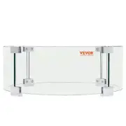 VEVOR Fire Pit Wind Guard, 435 x 170 mm Round Glass Flame Shield, 6mm Thick Fire