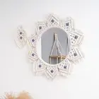 Macrame Hanging Wall Mirror Makeup Mirror Pendant Macrame