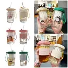 1Pcs BPA Free Glass Cup Milk Juice Bubble Tea Straw Cup For Water Coffee Drinks