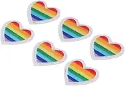 Rainbow Heart Patches, DIY Iron On Rainbow Heart Shape Patches for Sewing Embroidery, Clothing Repair with Hot Melt Adhesive, for Clothing, Bags, Hats, Backpacks, Dolls (White