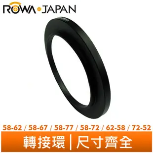 【ROWA 樂華】轉接環 鏡頭 濾鏡 58-62 58-67 58-77 58-72 62-58 72-52 mm