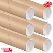 Cardboard Tubes with Caps, 24" L x 2" W x 2" H Pack of 6 Poster Tube for Mailing