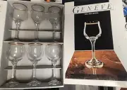 Geneve Wine Glasses Gold Rimmed Fine Lead Crystal Set Of 6 By Bohemia