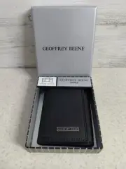 Geoffrey Beene Genuine Black Leather Men’s Trifold Wallet New In Box