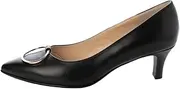 EIZO(エイゾー) Aizo EN15011R Women's Waterproof Leather Ring Motif Pointed Pumps Black 9.1 inches (23.0 cm), Black, 23.0 cm