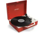 Victrola Re-Spin 3-Speed Sustainable Bluetooth Record Player - Poinsettia Red