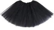 LuLiyLdJ Women's Classical Dance Tutu Ballet Tutu Classic Elastic Tutu Tutu Skirt in Tull and for Party Dance, Black, 1 Piece