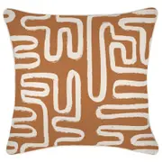 Cushion Cover-With Piping-Maze Rust-45cm x 45cm