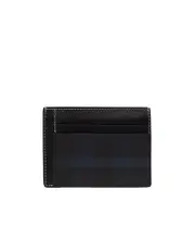 check-print money-clip wallet One size Black