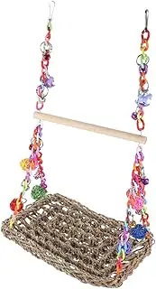 CORHAD Bird Cage Swing Toy Parrot Swing Colorful Chain Parakeet Bed Vine Balls Cockatiel Toy Cage Accessory