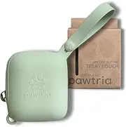 Pawtria Small Silicone Dog Treat Pouch-Training Bag-Portable Dog Treat Bag for Leash or other objects Dog poop bag pouch case BPA Free Pet Waste Bag holder container Case (Light Green)