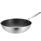 stir fry wok stovetop pot Pans Set Nonstick Stainless Steel Wok Home Wok Pan