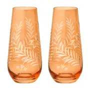 2PK Pilbeam Living Florian Petite Vase Home/Kitchen Decor Glass 7.5x16cm Pink