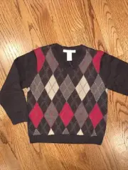 Janie and Jack NWT Sz 4T/4 Argyle Sweater Holiday Brown Boys