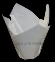 100PCS WHITE MINI CAFE STYLE PAPER MUFFIN CUPCAKE WRAPS CUPS CASES LINERS