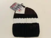QUIKSILVER Draylon Acrylic Knit Ski Hat Cap Mens Size Black Brown NEW NWT