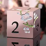Metal Dice Set D&D, DNDND 7 PCS Flower Metallic DND Dice Set with Grogeous Gift Case for Dungeons and Dragon Tabletop Game (Gold with White Flower)