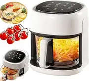 Air Fryer Oven 4.3 QT, Compact Air Fryers, 10 Quick Presets, Broil, Dehydrate & More for Quick, 360℃ Panoramic Visual Fried Basket, Digital Airfryer for 2-3 People, Nonstick Dishwasher Safe Basket