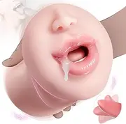 Yukaione Vibrating Blowjob Stroker – Deep Throat Male Masturbator with Realistic Tongue Licking & Suction | Hands-Free Automatic Oral Sex Toy for Men | Lifelike Pocket Pussy Stroker
