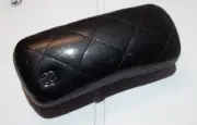 CHANEL Small Case Black Eyeglasses Hard Sunglasses Quilted Leather