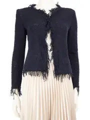 Blue Drape Open Front Cardigan