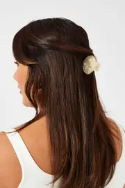 White Shell Hair Claw Clips