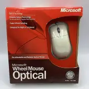 Vintage 2002 Microsoft Wheel Mouse Optical PC/Mac WO116722 PS/2 USB SEALED NEW