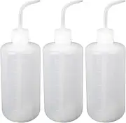 Angoily 3Pcs Squeeze Washing Bottle 500ml Plastic Succulent Watering Bottle Water Squirt Bottle Squeeze Sprinkling Can Wash Plant Bottle for Industry Lab Gardening White