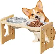 Raised Dog Bowl Stand,Dishwasher Safe Tilted Dog Standing Food Bowl - Reusable Detachable Feeding Station for Small Medium Large Puppy Kitten Cats Animals